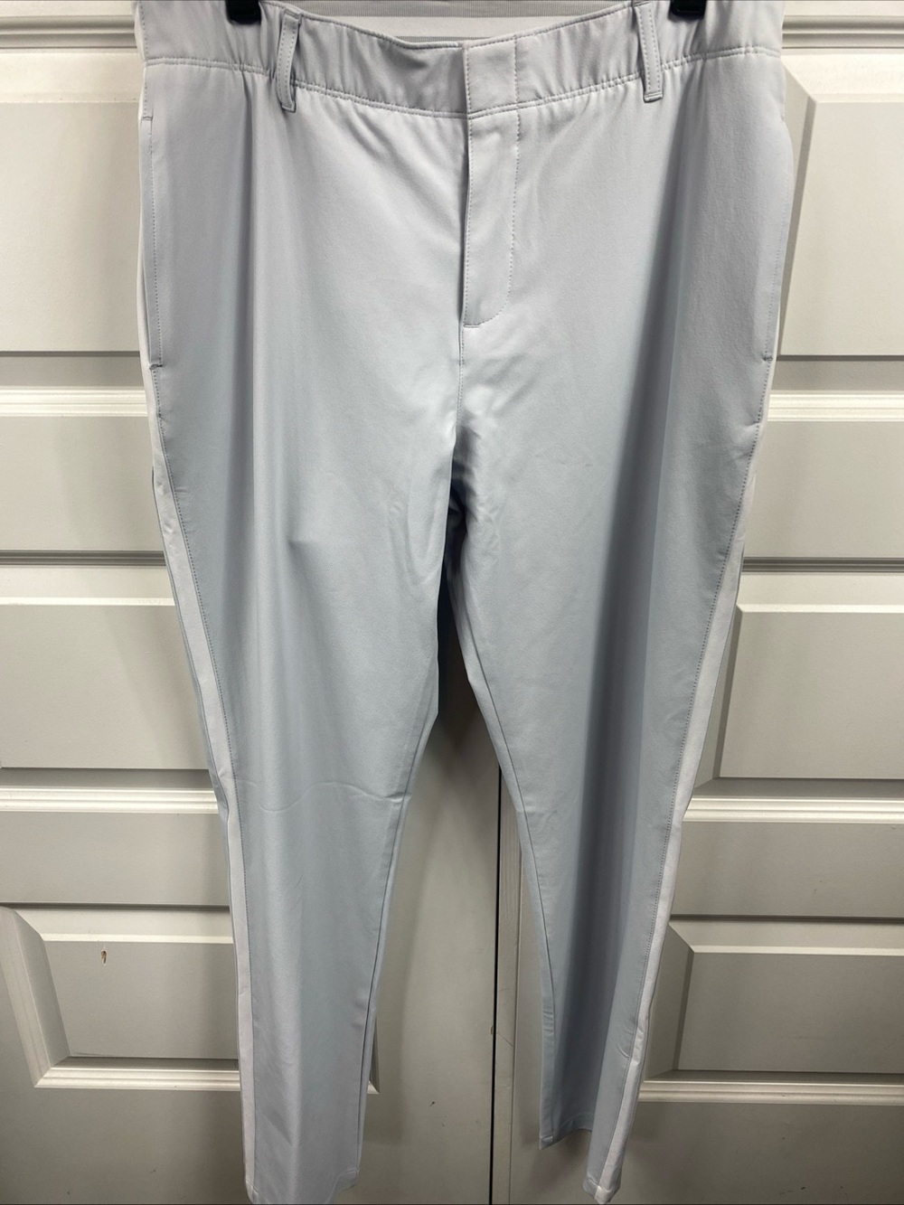 Under Armour UA Links Golf Pants Tuxedo Stipe Women Gray White 10 Dry Casual